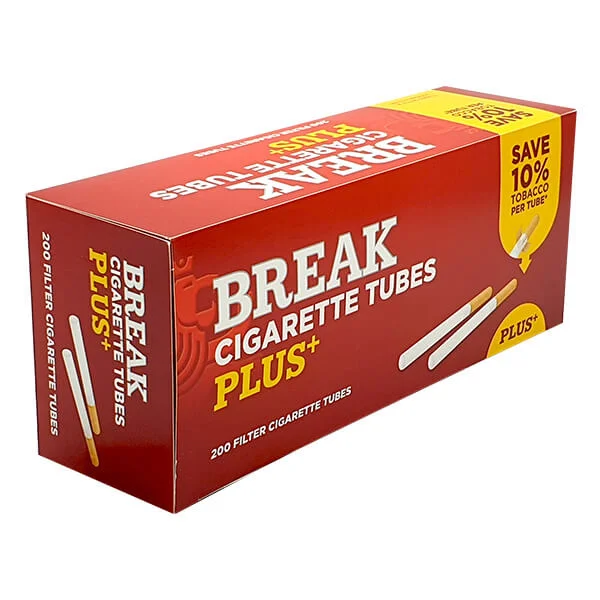 Break Plus Filterhülsen Rot 200er Packung seitlich Break Plus Filterhülsen Rot 200er Packung seitlich
