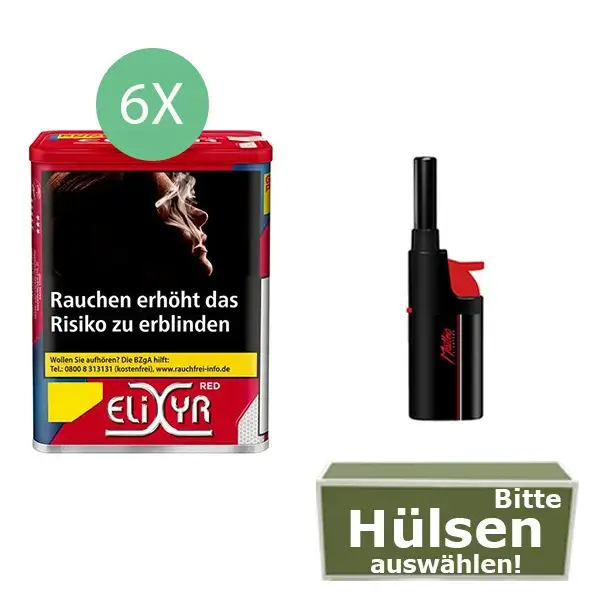 6 x Elixyr Red Dose mit Stabfeuerzeugen