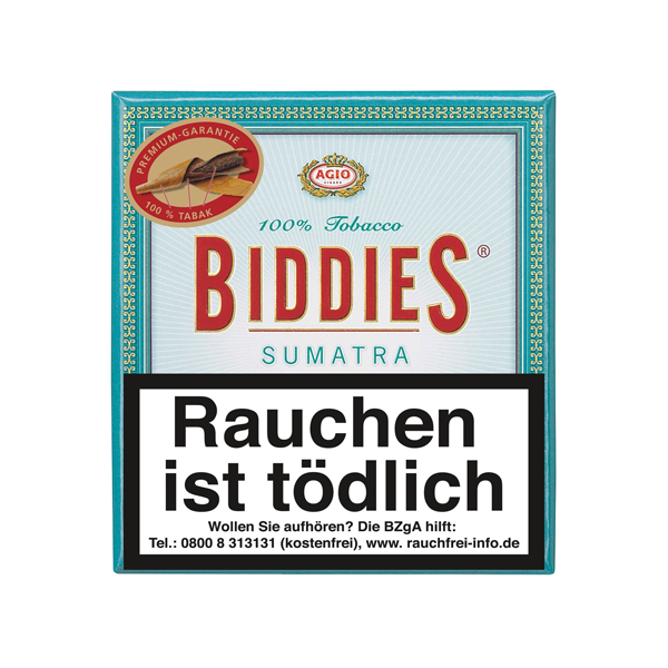 Biddies Zigarillos Sumatra Blau M mit Naturdeckblatt