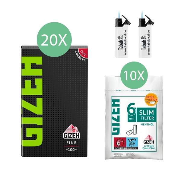 20x-gizeh-blaettchen-black-fine-100-blatt-+-10x-gizeh-slim-filter-menthol-+-2x-sturmfeuerzeuge 20x-gizeh-blaettchen-black-fine-100-blatt-+-10x-gizeh-slim-filter-menthol-+-2x-sturmfeuerzeuge