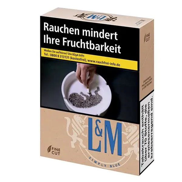 Die L&M simply Blue Zigaretten im original Pack.