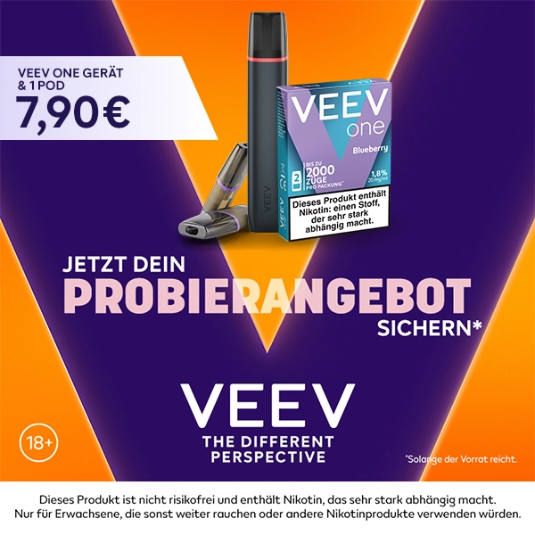 VEEV One E-Zigarette Velvet Black Mehrweg + 1 x POD VEEV One E-Zigarette Velvet Black Mehrweg + 1 x POD