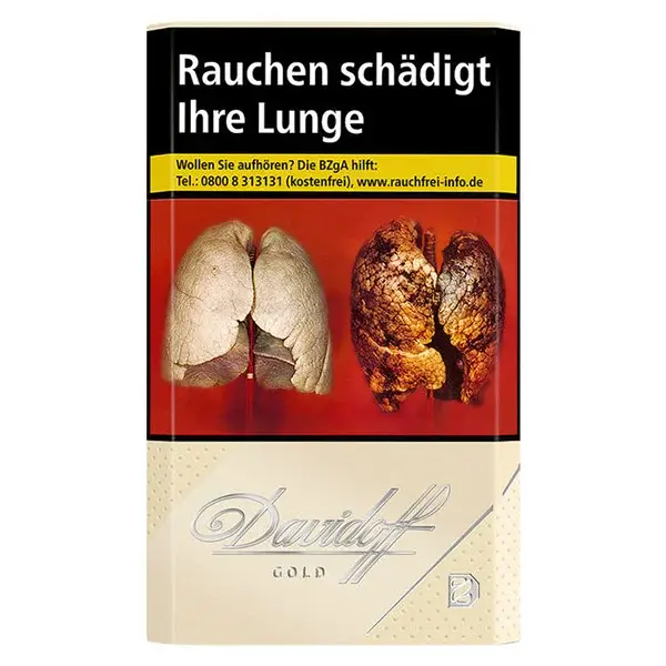 Die Davidoff Gold Zigaretten im original Pack.