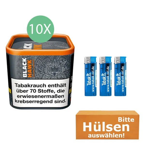 Black Hawk Tabak 10 x Dose mit wählbaren Filterhülsen Black Hawk Tabak 10 x Dose mit wählbaren Filterhülsen