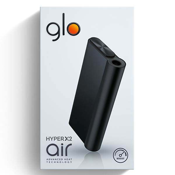 glo_hyper_air_moonless_black_devicekit_plus_sticks Die Glo Hyper Air in der Farbe Moonless Black in der Verpackung plus gratis Sticks